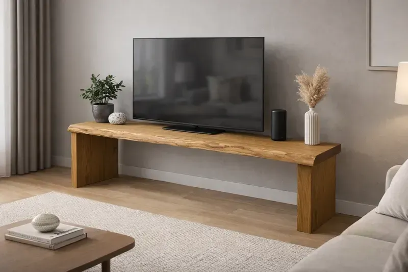 Konsola dębowa do salonu - lite drewno na wymiar