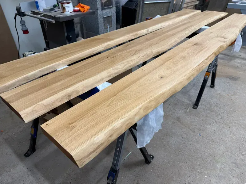 Półka dębowa wisząca - ukryte mocowanie