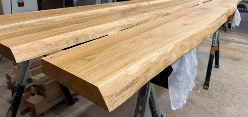 Półki dębowe na wymiar - lite drewno