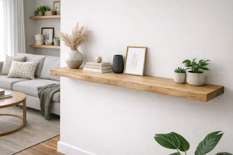 Półka dębowa z naturalną krawędzią - producent EnterAndGo