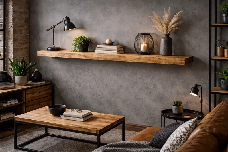 Półka drewniana wisząca - dąb na zamówienie