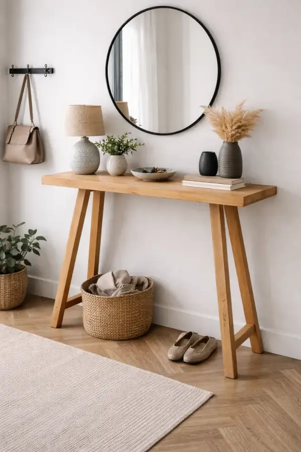 Konsola dębowa mała - stolik pomocniczy z litego drewna